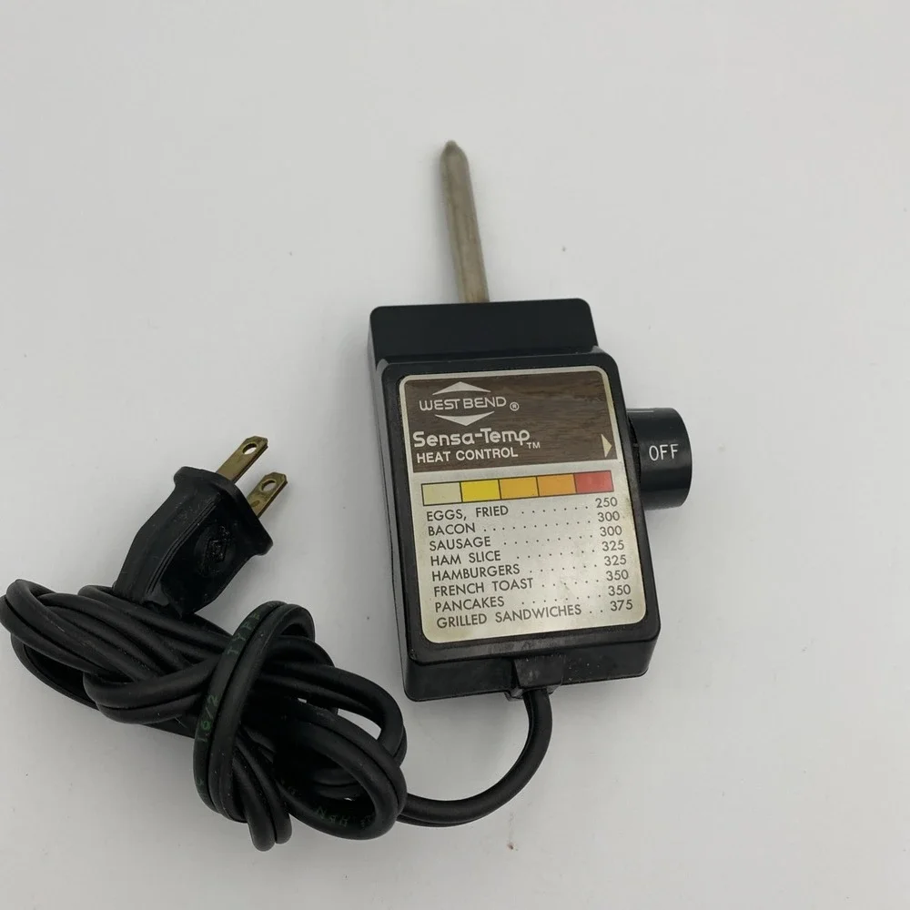 West Bend #1 Heat Control Probe Sense-Temp VTG E29414-78TW Black Skillet Tested